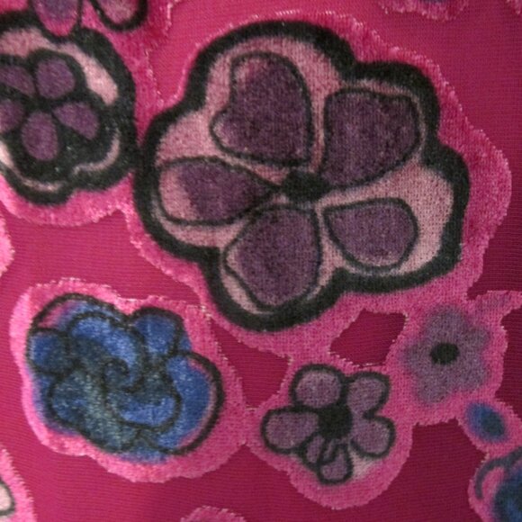 GIRL'S SIZE 10 DRESS FUCHSIA PINK, NAVY BLUE FLORAL JUMPER FLOCKED TUNIC BOHO HI - Picture 3 of 8